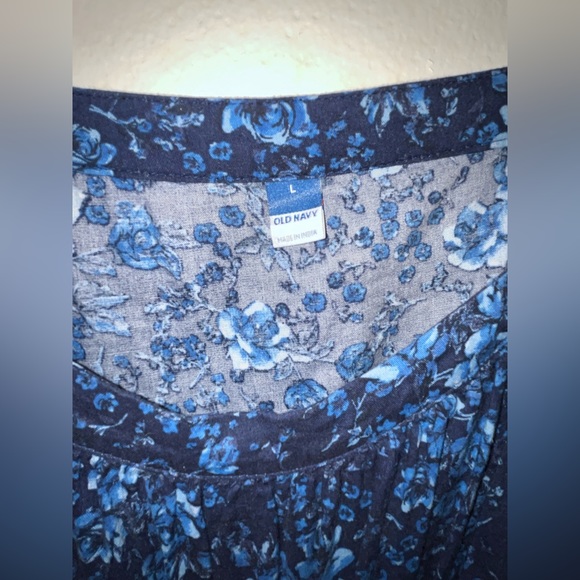 Blue floral short sleeve dress. - Picture 3 of 3